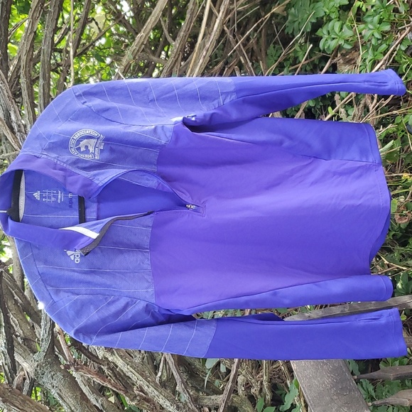 adidas Other - BOSTON Marathon 2015 Adidas Climaproof 1/2 zip Running shirt NWOT Purple Men's S